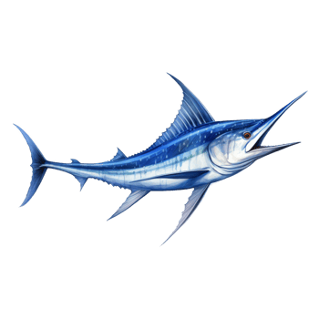 Blue Marlin, Animal Illustration. Watercolor Style png