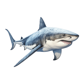 Great White Shark, Animal Illustration. Watercolor Style png