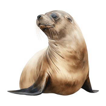 Sea Lion, Animal Illustration. Watercolor Style png