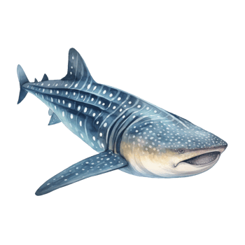 Whale Shark, Animal Illustration. Watercolor Style png
