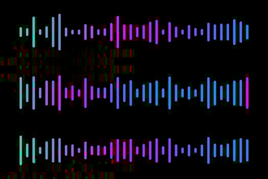 Digital sound wave equalizer, simple audio sound waves effect. vector
