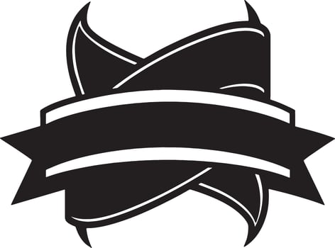 black and white ribbon icon illustration vector