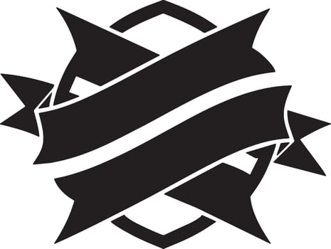 black and white ribbon icon illustration vector