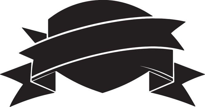 black and white ribbon icon illustration vector