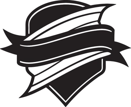 black and white ribbon icon illustration vector