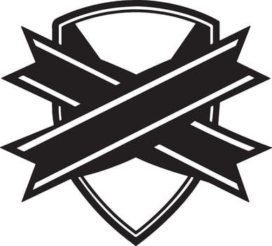 black and white ribbon icon illustration vector