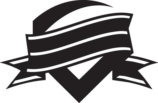 black and white ribbon icon illustration vector