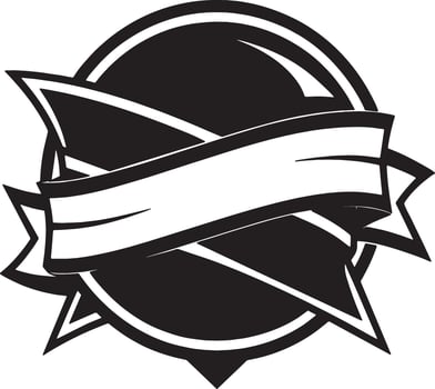 black and white ribbon icon illustration vector
