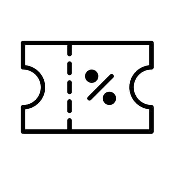 ticket icon or logo illustration outline style. Icons ecommerce. vector