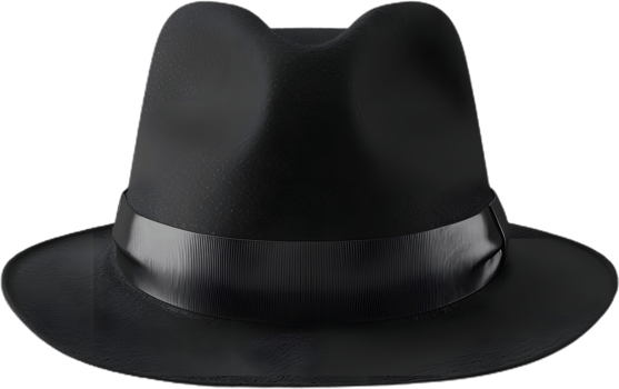 a black hat on a transparent background png