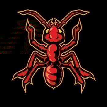 red Ant mascot logo illustration vector