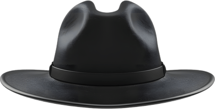 a black cowboy hat on a transparent background png
