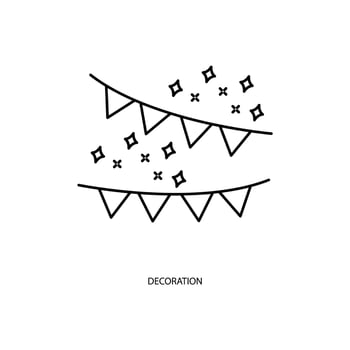decoration concept line icon. Simple element illustration. decoration concept outline symbol design. vector