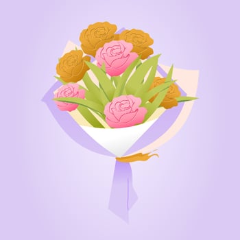 Rose bouquet illustration. Perfect for gift, wedding celebration, bride vector
