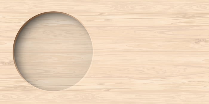 3D circle frame paper cut style with cut timber panels graphic rectangle background illustrated have blank space. Wooden whitewashed texture pattern with round border template. vector