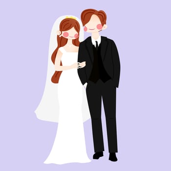 Wedding couple illustration vector