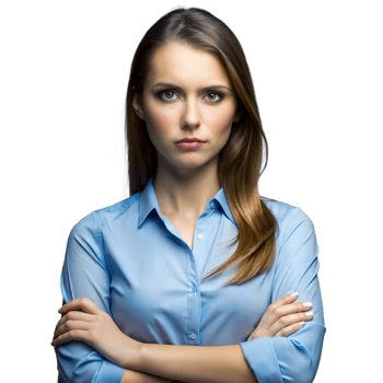 Confident businesswoman with arms crossed on transparent background png