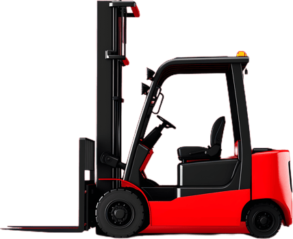 a forklift truck on a transparent background png
