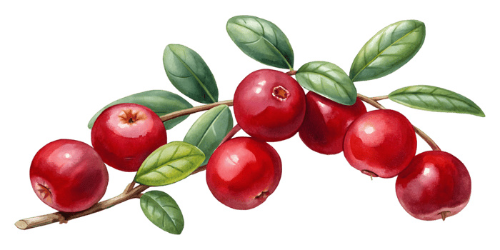 Branch with Cranberries - Isolated on Transparent Background png
