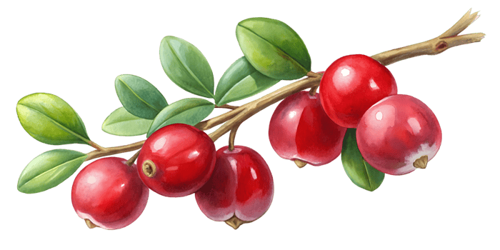 Branch with Cranberries - Transparent Background Branch png