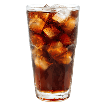 Isolated Glass of Cola with Ice on Transparent Background png