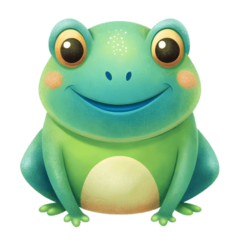 Happy Kawaii Frog - Isolated on Transparent Background png