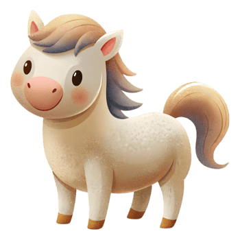 Happy Kawaii Horse - Isolated on Transparent Background png
