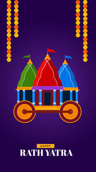 illustration of Rath Yatra Lord Jagannath festival Social Media Post vector
