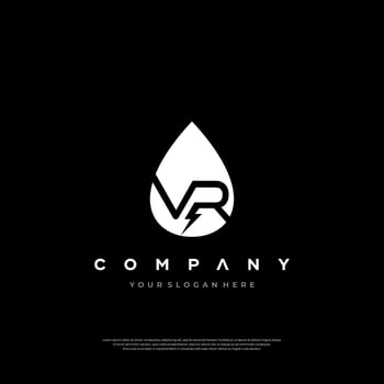 Eco Friendly Letter VR logo design vector