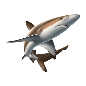 silky shark on transparent background highly detailed png