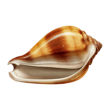 clam shell on transparent background highly detailed png