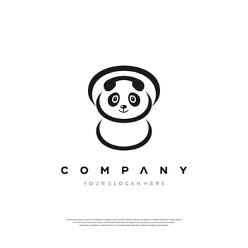 Embracing the simplicity of this panda bear logo design template vector