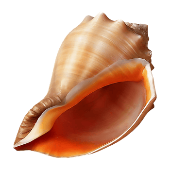 tulip shell on transparent background highly detailed png