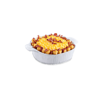 Breakfast tater tot casserole crispy tater tots layered with scrambled eggs cheese and crispy bacon png