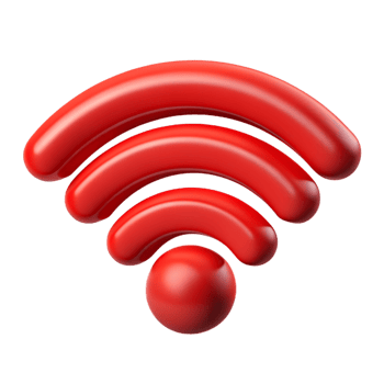 Red Wifi Signal 3d Image png