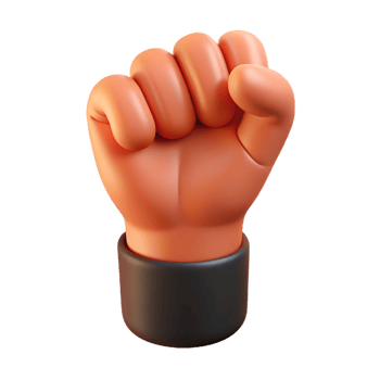 Hand Fist Symbol 3d Render png
