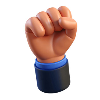 Hand Fist Raise 3d png
