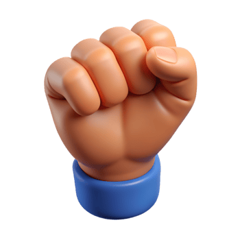 Hand Fist Raise 3d Element png