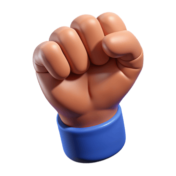 Hand Fist Raise 3d Render png