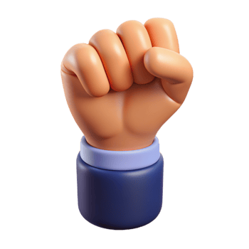 Hand Fist Raise 3d Style png