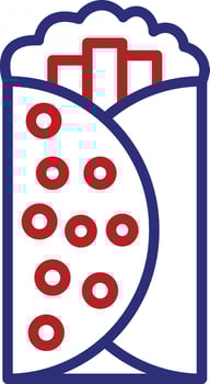 Burrito Line Two Color Icon vector