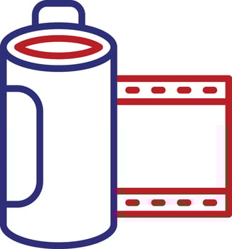 Film Roll Line Two Color Icon vector