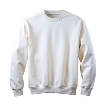 White Sweatshirt - Isolated on Transparent Background png