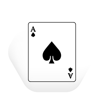 A black and white playing card icon png