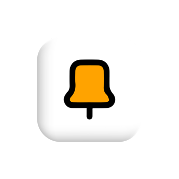A yellow bell icon on a white shape png