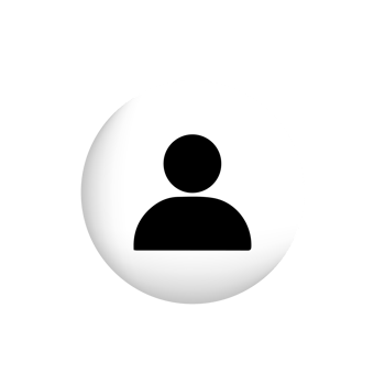 A white person icon on white shape png