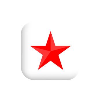 A red star icon rating symbol png