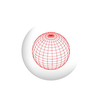 A red and white sphere with a red line drawn on it png