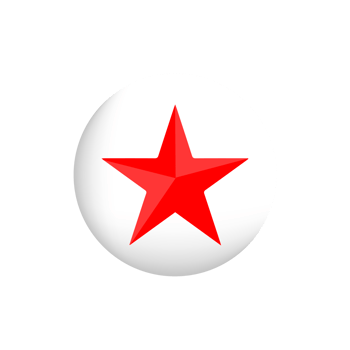 A red star in a white circle png