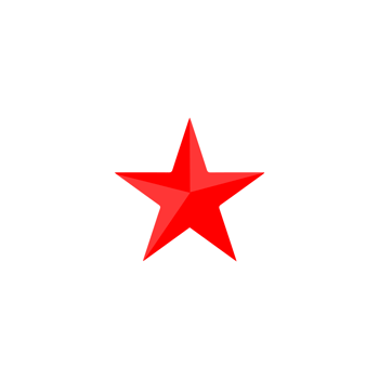 A red star in a white circle png